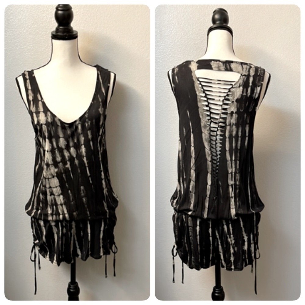 Tie dye romper with cut out back